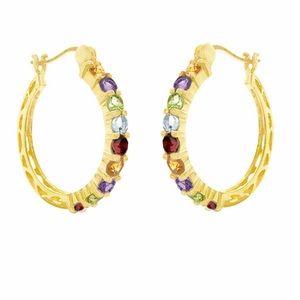 NWT Savvy Cie 18K Gold Plated Hoop Earrings